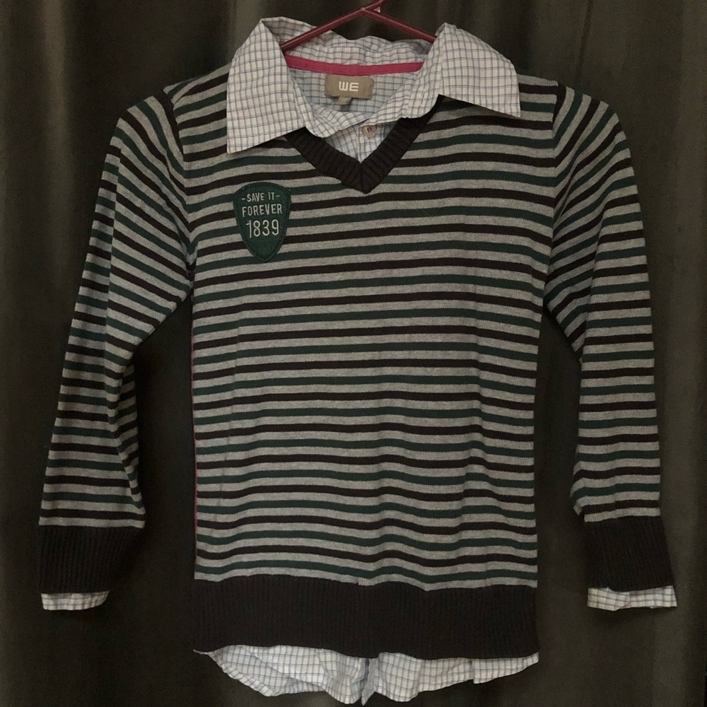 Sweater w/ Faux shirt WE (Euro BrANd) Size 7/8 Fab